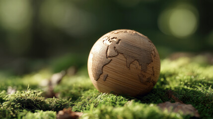 Sustainable earth sculpture nature wood art forest close-up ecology