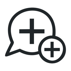 Fototapeta premium Speech bubbles with plus signs indicating addition or increase concept. Vector illustration