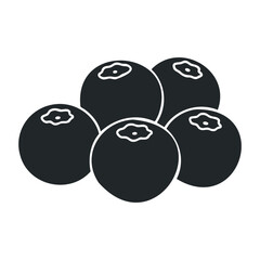 Illustration of fresh dark blueberries with white edges. Vector illustration