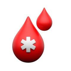 Obraz premium 3D blood drops for donation, testing, and medical diagnostics.