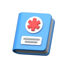 Obraz premium A stylized, 3D medical record book icon, patient records