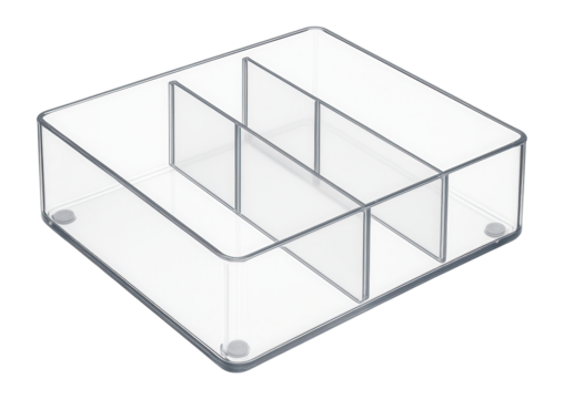 Acrylic cutlery organizer with transparent design for easy visibility