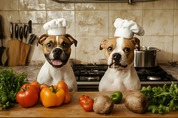 cook with dog