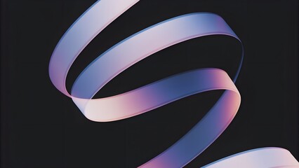 Curved Gradient Film Sheet &ndash; Pink, Blue, and Purple Reflections on Glossy Dark Surface
