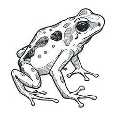 Naklejka premium Black and white sketch of a tree frog with spotted pattern. Vector illustration
