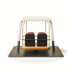 Two person gondola lift cabin silhouette