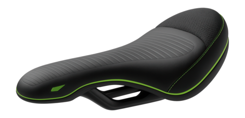 Touring saddle with extended length and additional rear cushioning