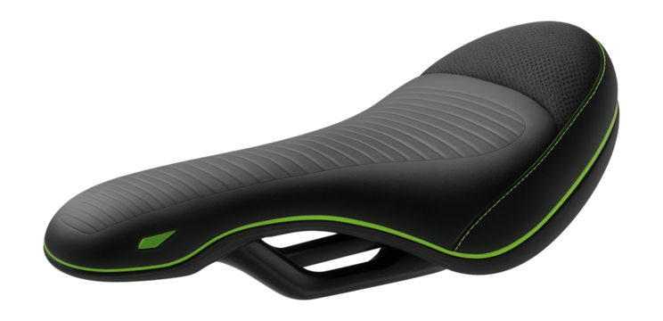 Touring saddle with extended length and additional rear cushioning