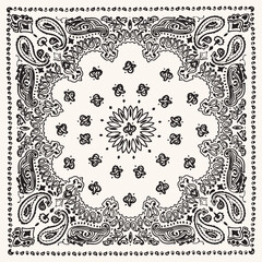 Classic Paisley Bandana Art Illustration