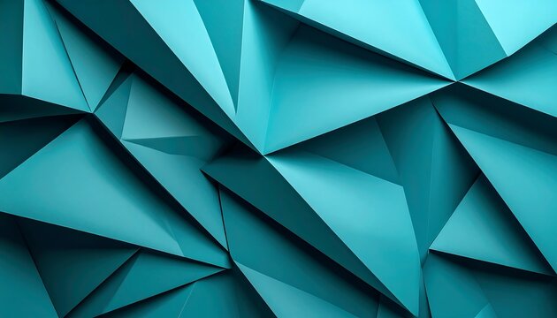 Abstract teal polygon wall