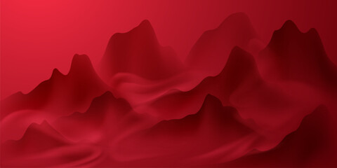 Modern design vector illustration of beautiful Chinese ink landscape painting.