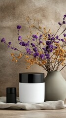 Cosmetic Tube Mockup with Natural Fabric