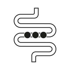 Intestine organ icon. Human digestion symbol. Three dots detail. Vector system illustration. EPS 10.