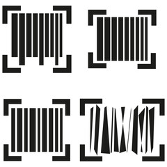 Barcode scanner icons. Modern data symbols. Digital Vector elements. Industrial tracking graphic. EPS 10.