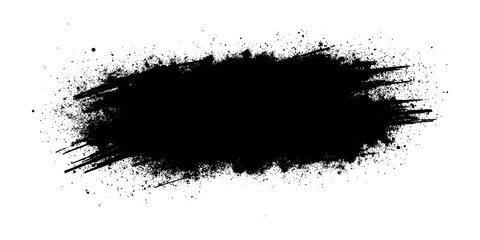 Vector grunge black ink paint brush stroke
