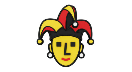 Isolated Cartoon Jester Face