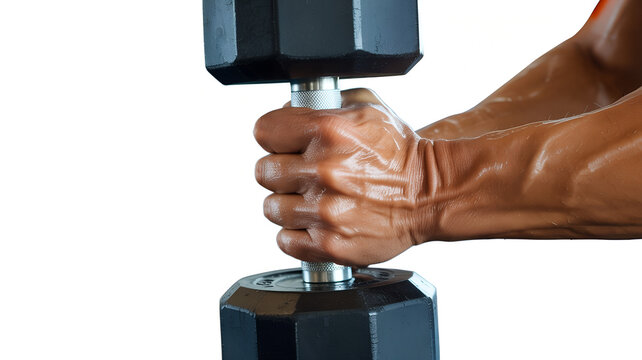 Muscular Grip with Dumbbell, Strong Hands Holding Weight, Dumbbell Training Close-Up, Gym Workout Grip, Strength Exercise Focus, Bodybuilding Hand Close-Up, Dumbbell Power Hold, Fitness Arm Muscles, 