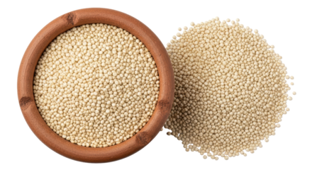 Isolated Bowl and Pile of Amaranth Seeds