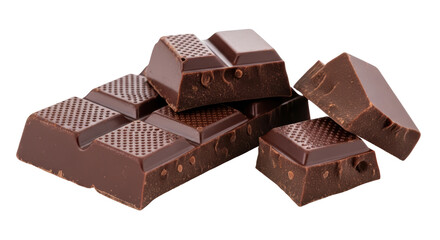 Isolated Dark Chocolate Chunks