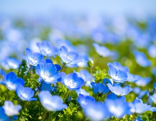 Vibrant blue flowers in a field