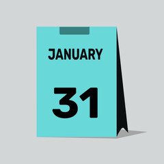 31 january calendar icon vector graphic design illustration background.