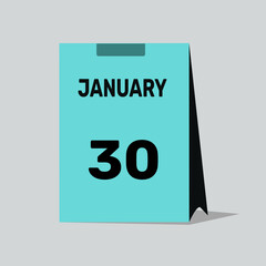 30 january calendar icon vector graphic design illustration background.