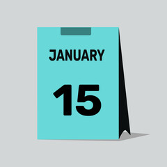 Fototapeta premium 15 january calendar icon vector graphic design illustration background.