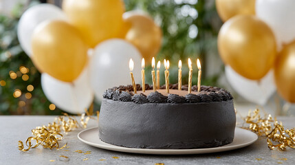 a cake with several lit candles on top