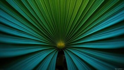 Close-up view of a vibrant palm leaf.