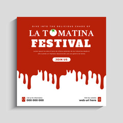 La Tomatina Social Media Instagram Post Banner Template