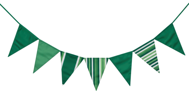 Isolated Green Pennant Banner