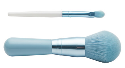 Isolated Set of Light Blue Makeup Brushes