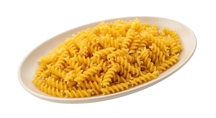 Isolated Plate of Fusilli Pasta