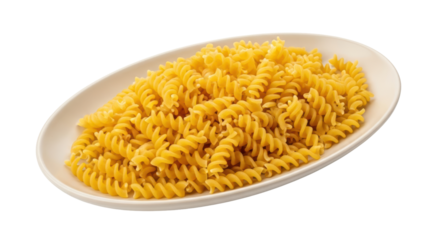 Isolated Plate of Fusilli Pasta