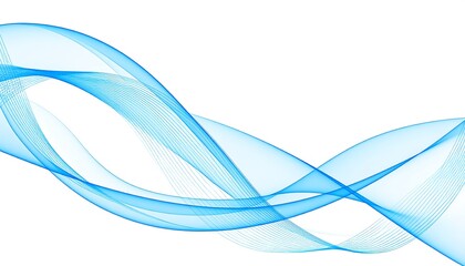 Abstract light blue wavy lines on white background