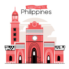 Welcome to Philippines Greeting Card with Basilika Background