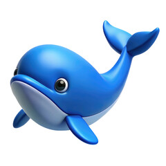 Obraz premium 3D Render of Blue Whale isolated on transparent white background, clipping path
