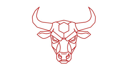 Isolated Geometric Bull Head