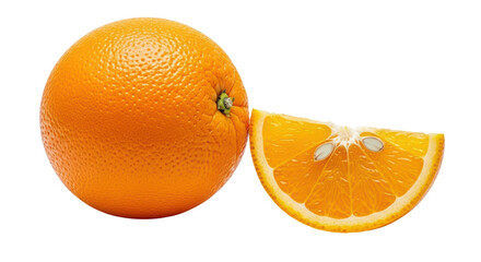 Isolated Orange Fruit Sliced