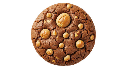 Isolated Chocolate Cookie with Macadamia Nuts