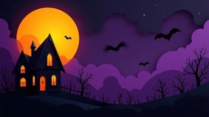 Vector Halloween background with angular cutout design