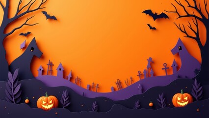 Modern Halloween layout with layered cut shapes