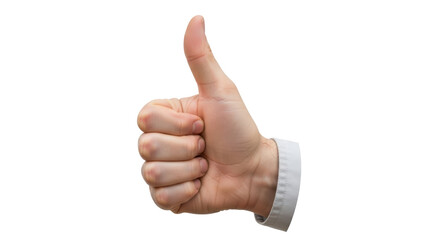 Isolated Thumbs Up Hand on White Background