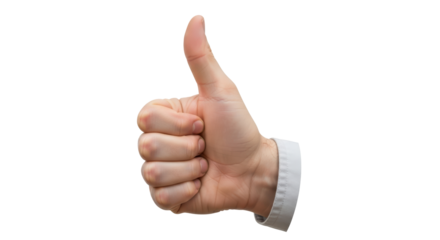 Isolated Thumbs Up Hand on White Background