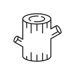 Forest tree stump icon, wood Symbol Outline icon Transparent background