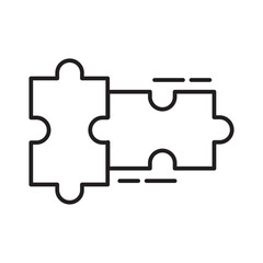 Piece of the puzzle icon Symbol Outline Transparent background