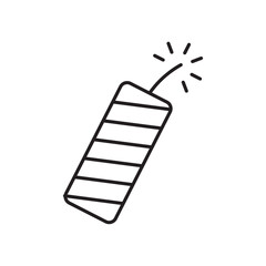 Firecracker icon, Dynamite stick Symbol Outline icon Transparent background