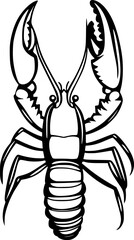 Lobster Line Drawing Vector for Coloring Pages