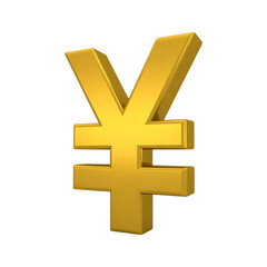 Obraz premium 3D Render of a Gold Yen Currency Symbol. Represents finance, wealth, and Japanese economy.