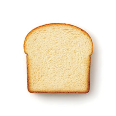 A single slice of toasted white bread with a golden-brown crust, isolated on a white background.